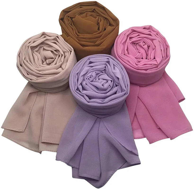 4 Pack Women's Soft Chiffon Scarves