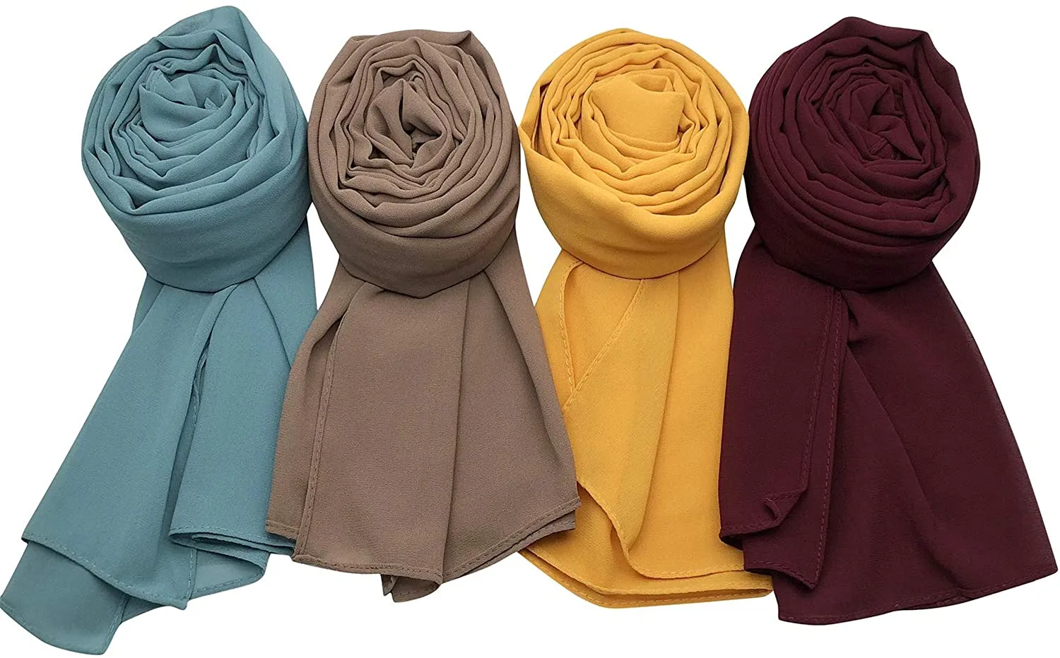 4 Pack Women's Soft Chiffon Scarves