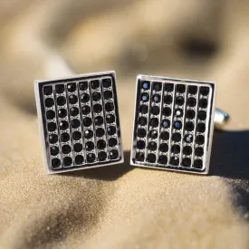 42 Black Check Crystals Cufflinks (Online Exclusive)