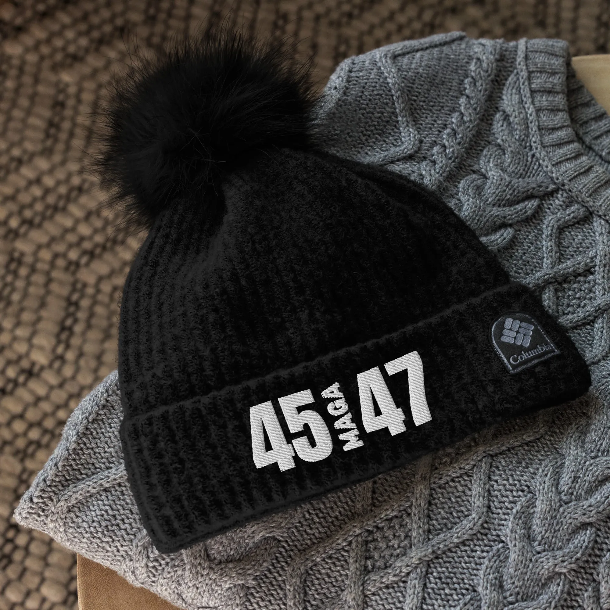 45 MAGA 47 Columbia Pom-Pom Beanie