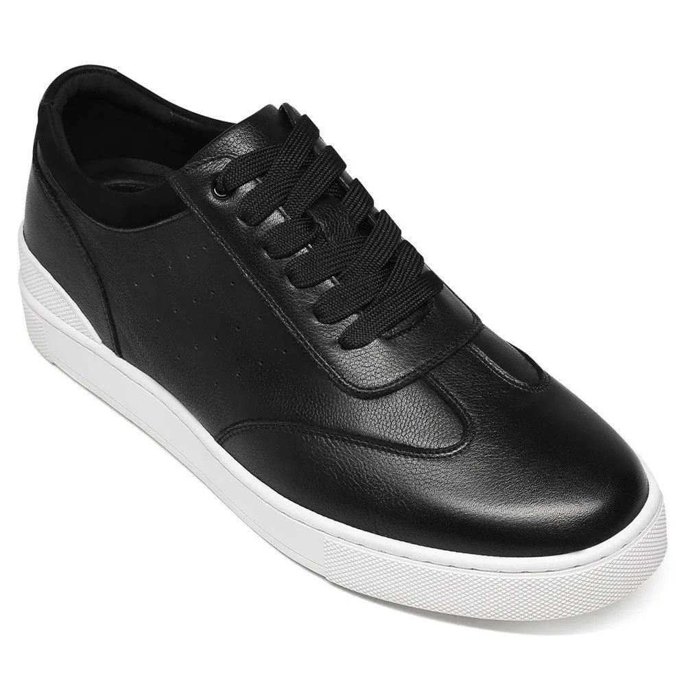 5 CM/1.95 Inches CMR CHAMARIPA Elevator Shoes Sneakers - Men's Casual Black Leather Sneakers