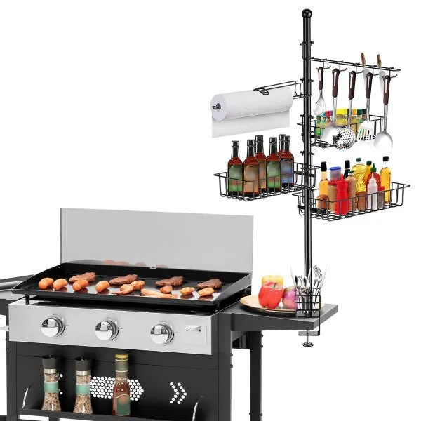 5-in-1 Outdoor BBQ Accessories Caddy Storage Rack - Camper Must Have Grill Utensil Holder, Kitchen Storage Tool