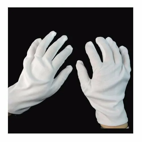 5 Pairs / 10 Pcs White Work Jewellery Handling Costume Cotton Soft Thin Gloves