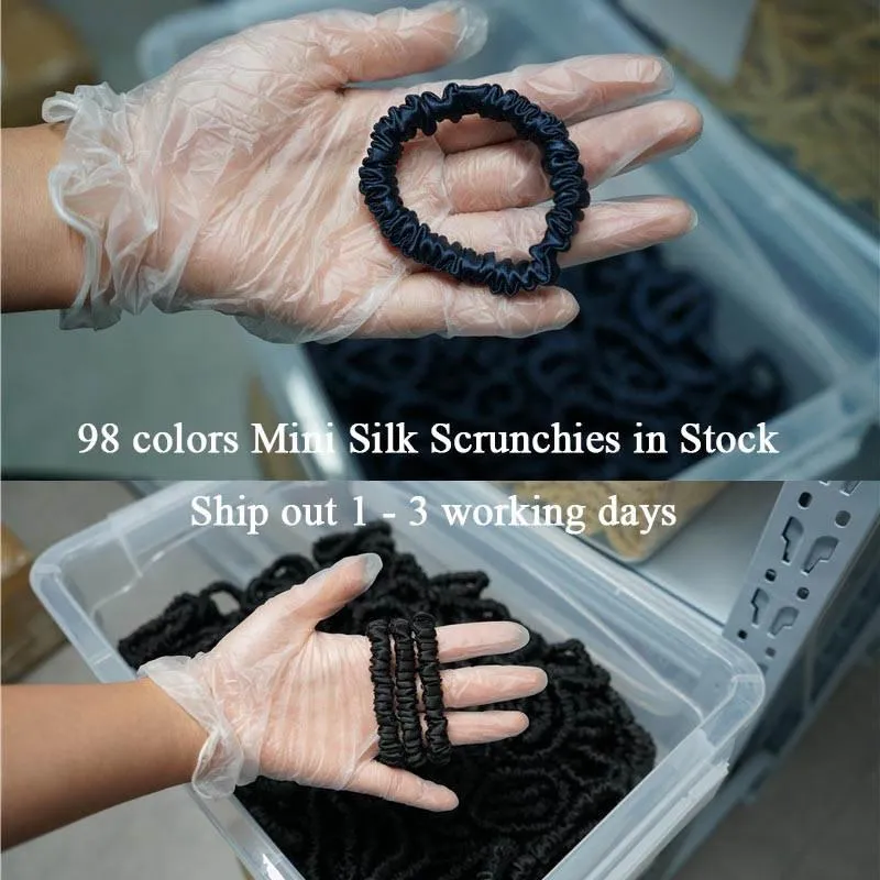 500 pieces mini silk scrunchies wholesale mix colors