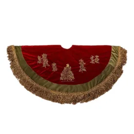 50" Velvet Tree Embroidered Tree Skirt