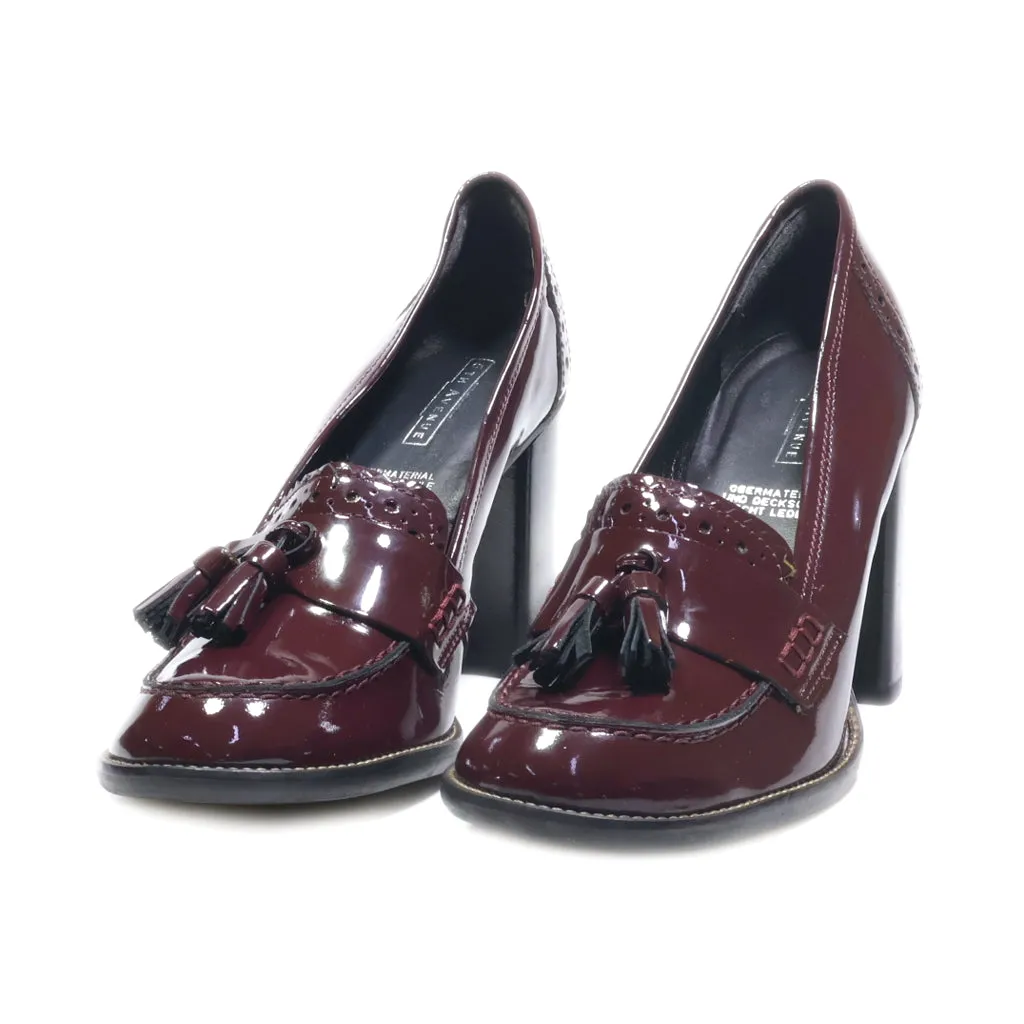 5Th Avenue High-Heel Shoes Leather Maroon Colour For Women