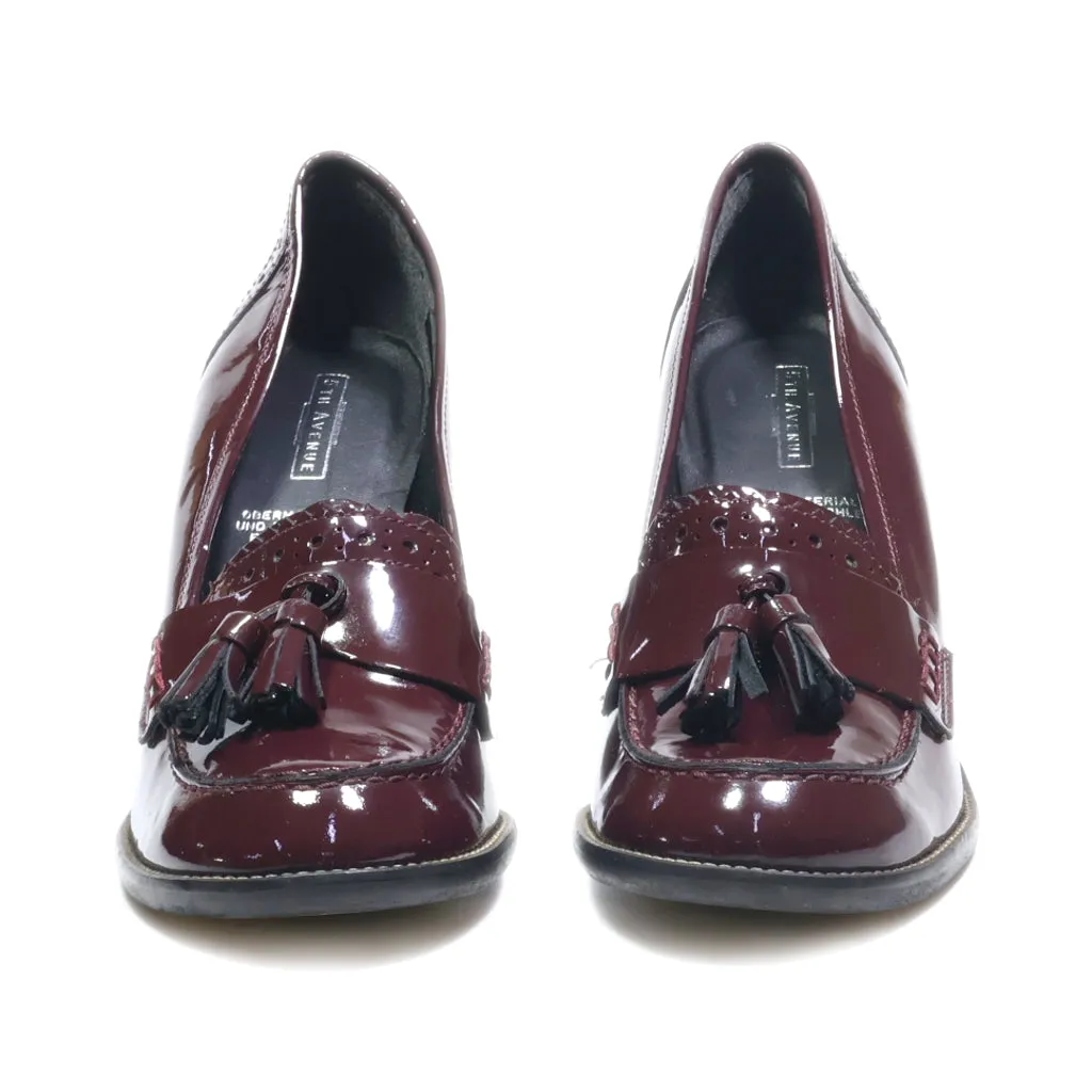 5Th Avenue High-Heel Shoes Leather Maroon Colour For Women