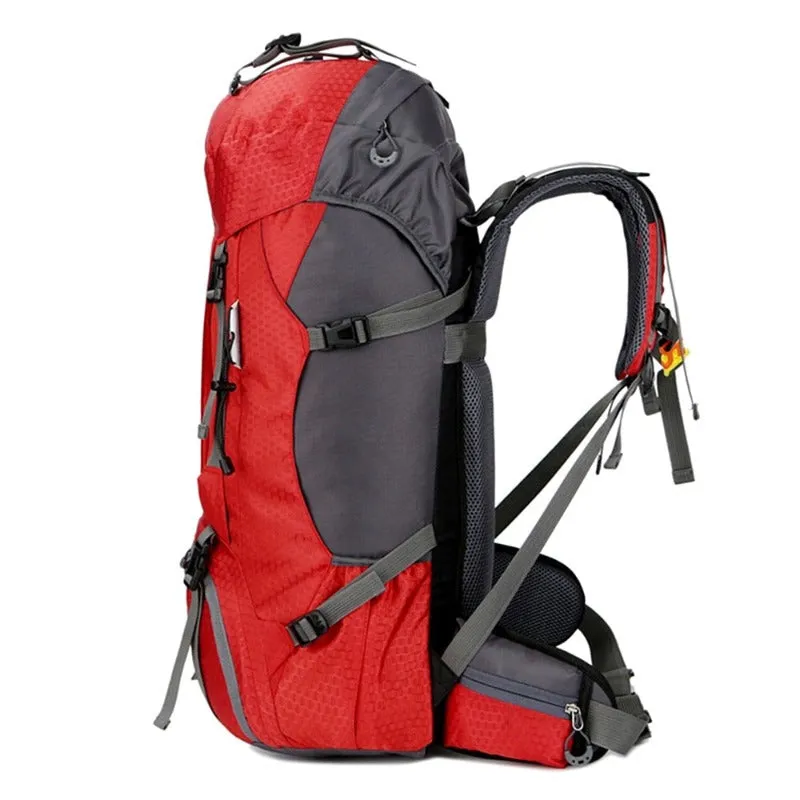 60L Camping Hiking Outdoor Sport Nylon Backpack with Rain Cover