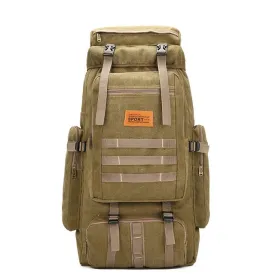 60L Large Military Molle Canvas Backpack