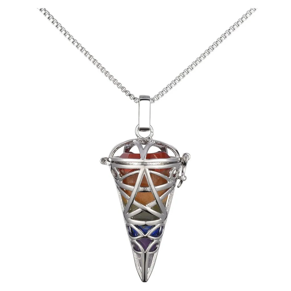 7 Chakra Crystal Locket Necklace | Jovivi