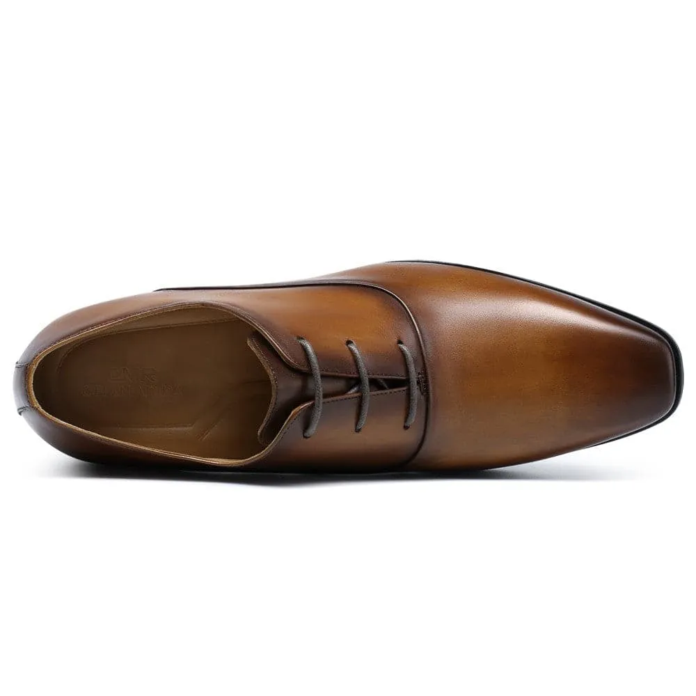 7 CM / 2.76 Inches CMR CHAMARIPA Height Increasing Shoes - Brown Oxford Shoes