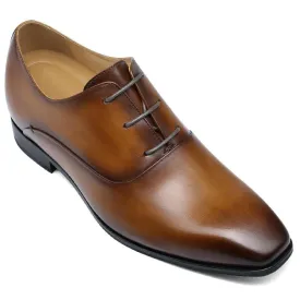 7 CM / 2.76 Inches CMR CHAMARIPA Height Increasing Shoes - Brown Oxford Shoes