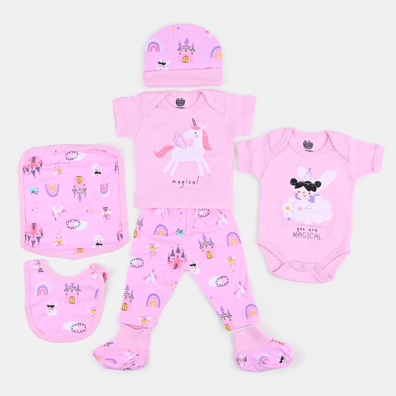 7 PCS Infant Girls Set Magical | Light Pink