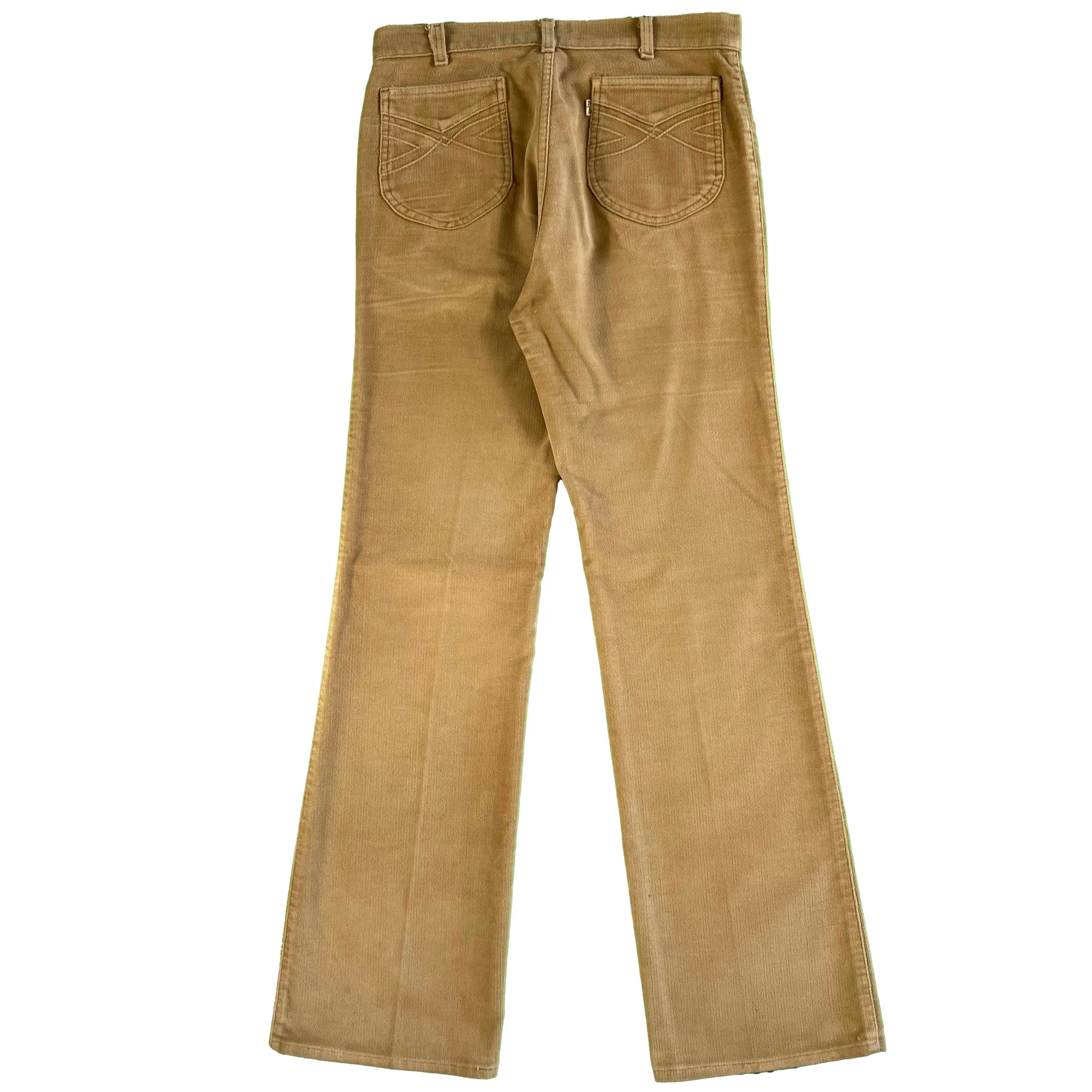 70s Tan Levi's Velour Flares- 31x32.5