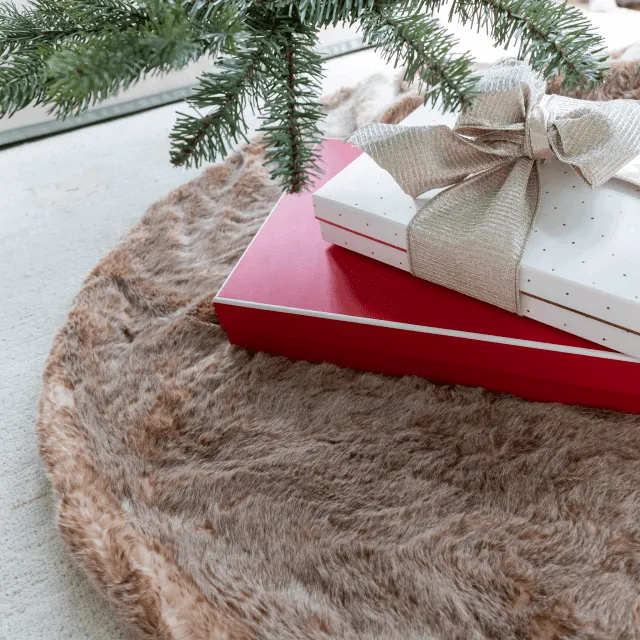 72" King Granite Faux Fur Tree Skirt