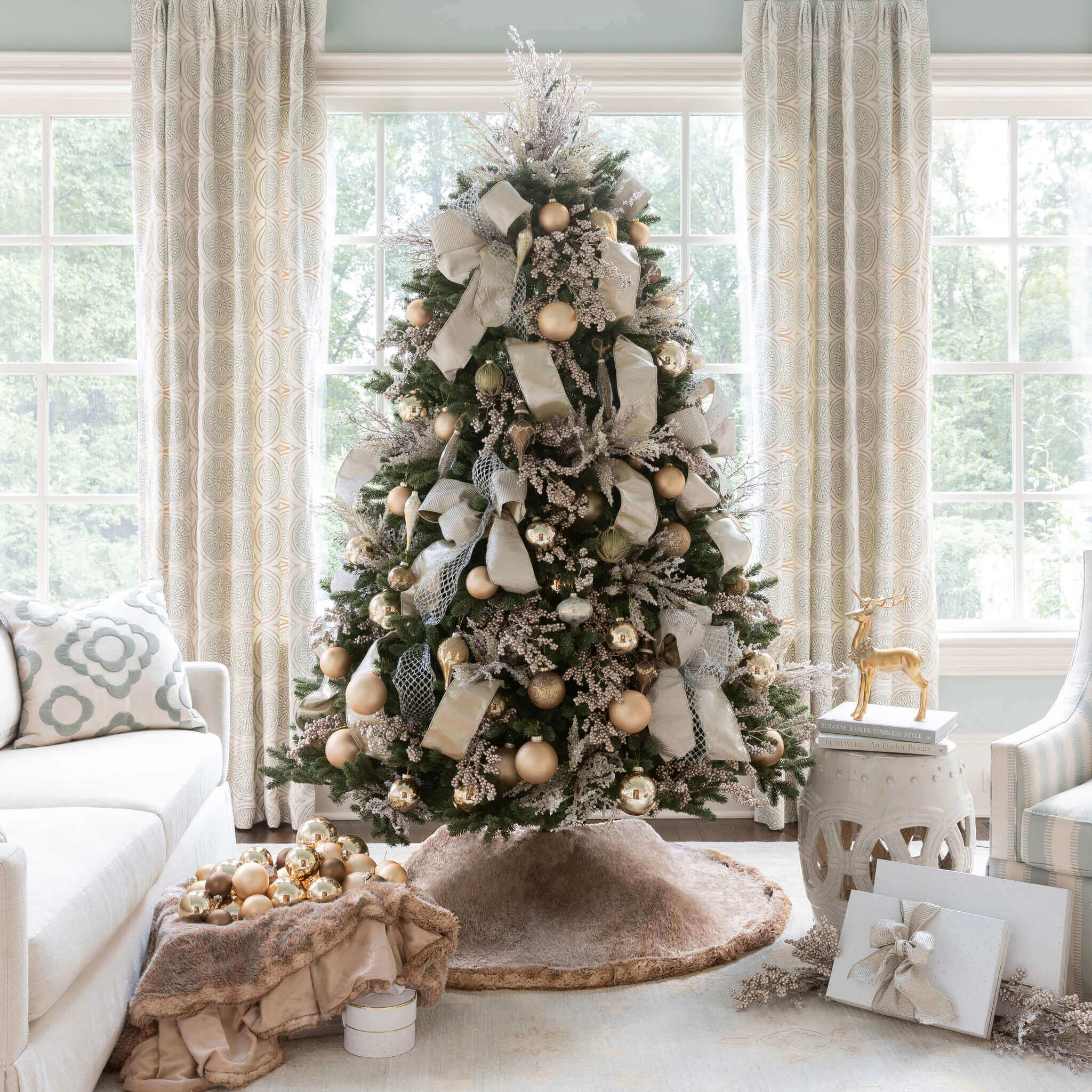 72" King Granite Faux Fur Tree Skirt