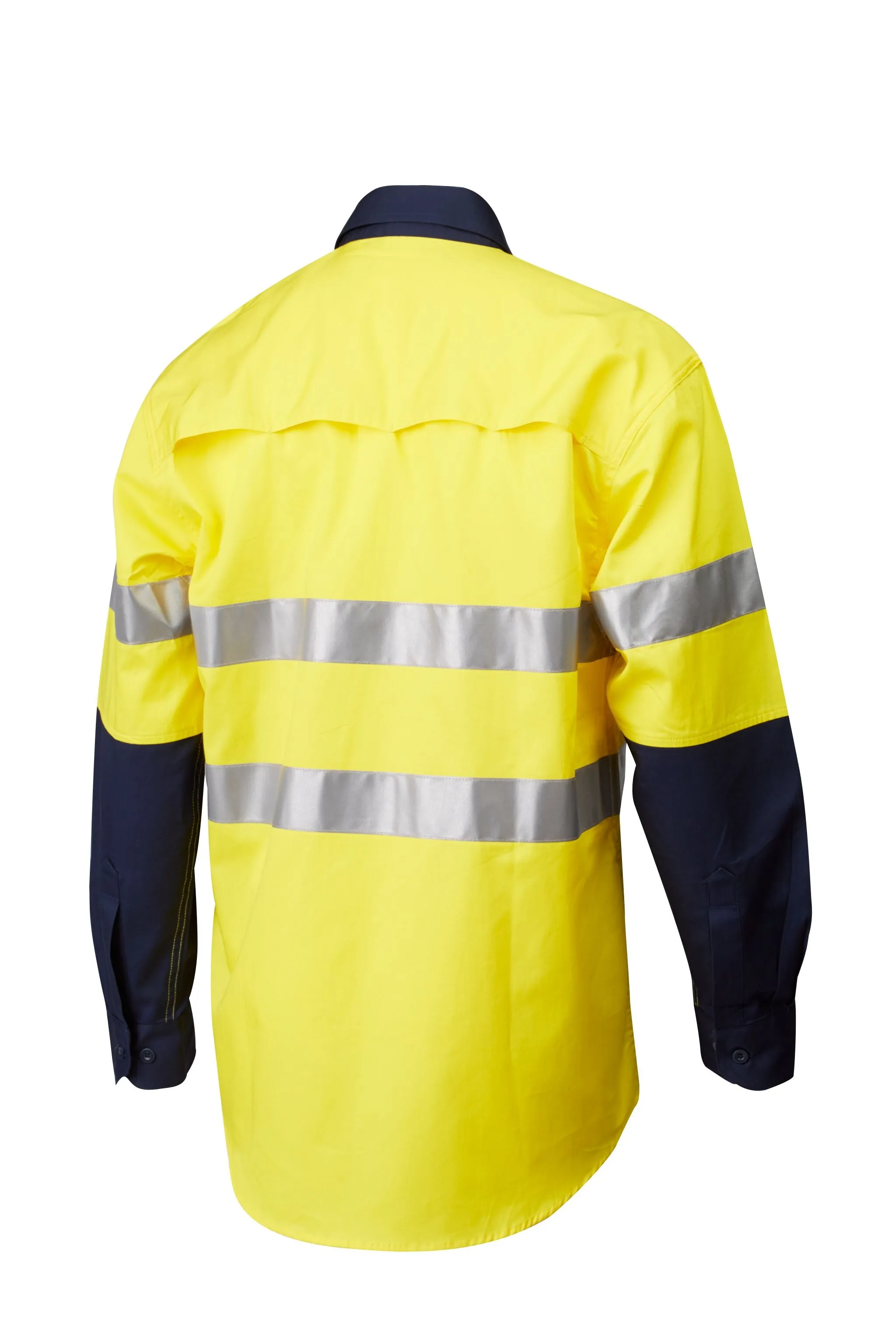 7WM625 SHIRT WOMENS L/SLEEVE MASTER HI VIS D/N 3M TAPED 2 TONE 155GSM COTTON DRILL VENTED