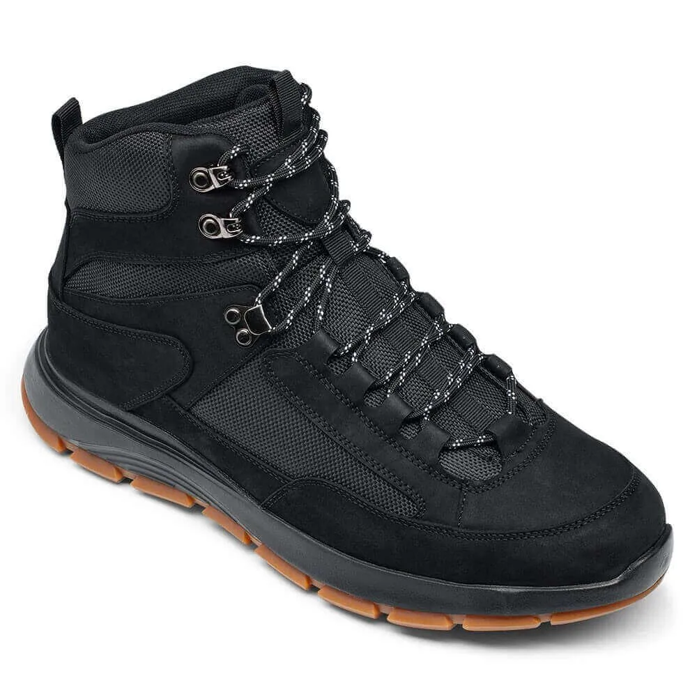 8 CM / 3.15 Inches - CMR CHAMARIPA Height Increasing Boots For Men - Elevator Hiking Boots - Black Outdoor High Top Walking Boots