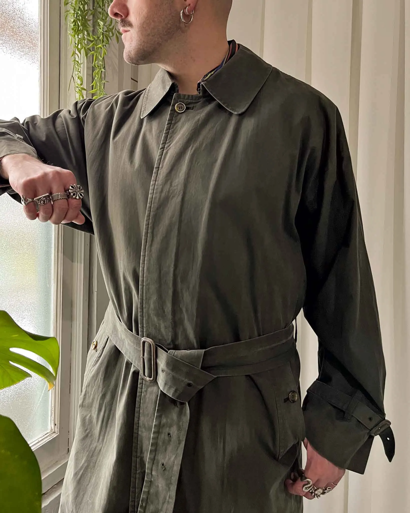 80s Burberry Belted Trench with Liner | L-XL