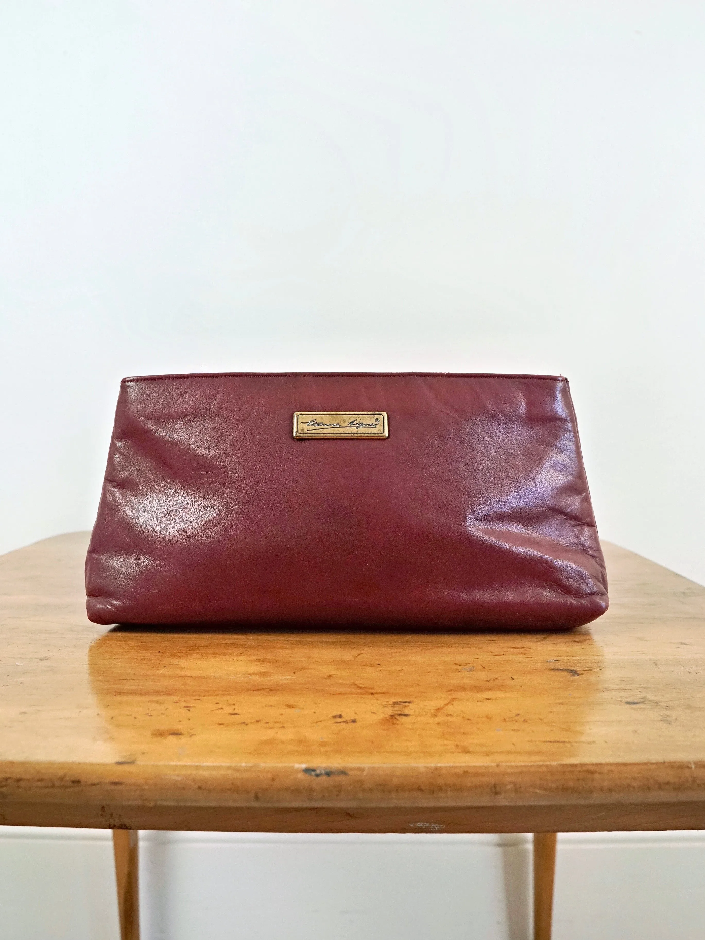 80's Etienne Aigner Oxblood Clutch