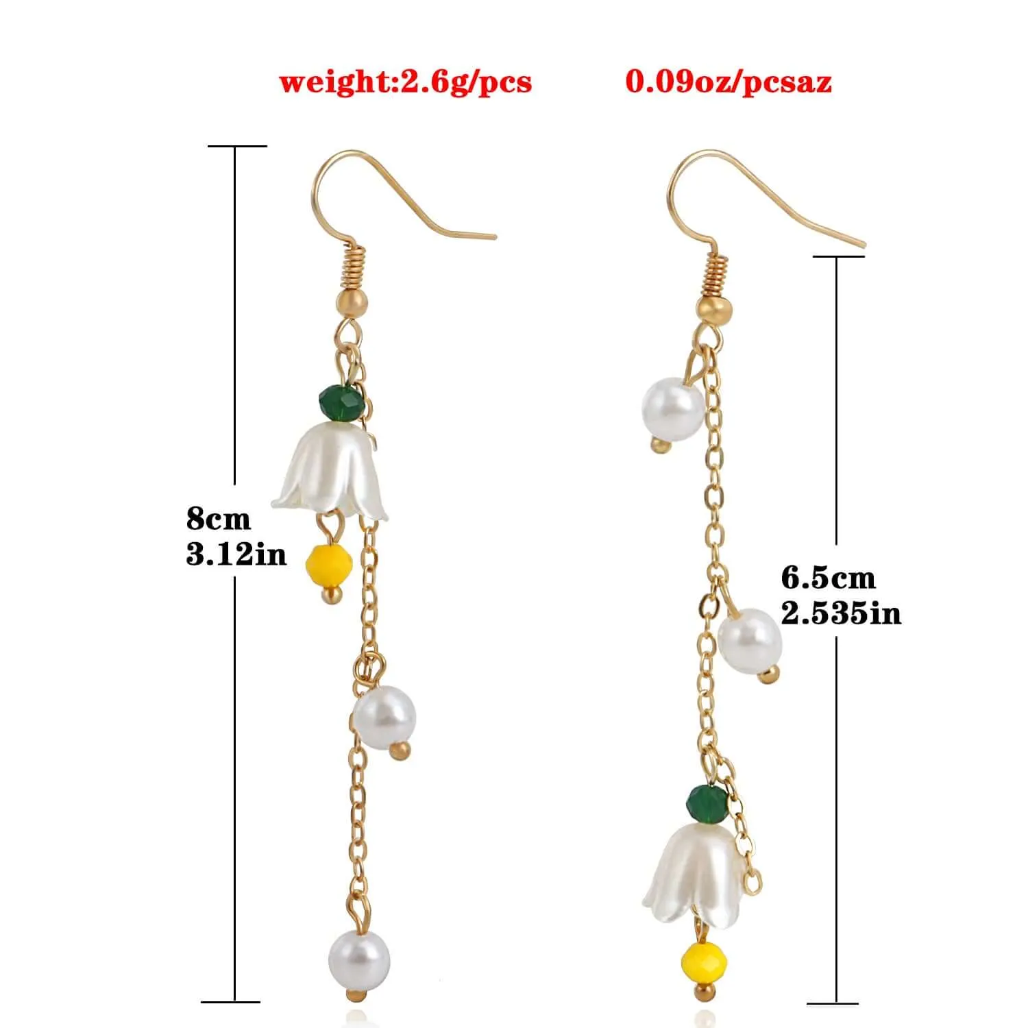 925 Silver Wind Chime Flower Tassel Drop Earrings