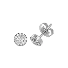 9ct White Gold Round Zirconia Stud Earrings ES311