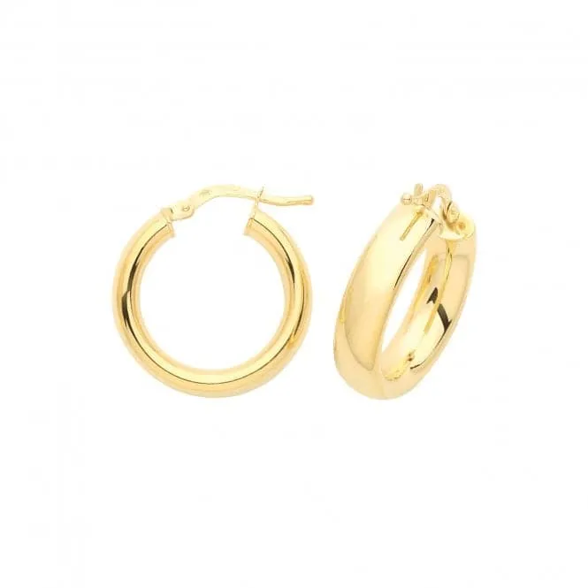 9ct Yellow Gold 20mm Hoop Earrings ER891