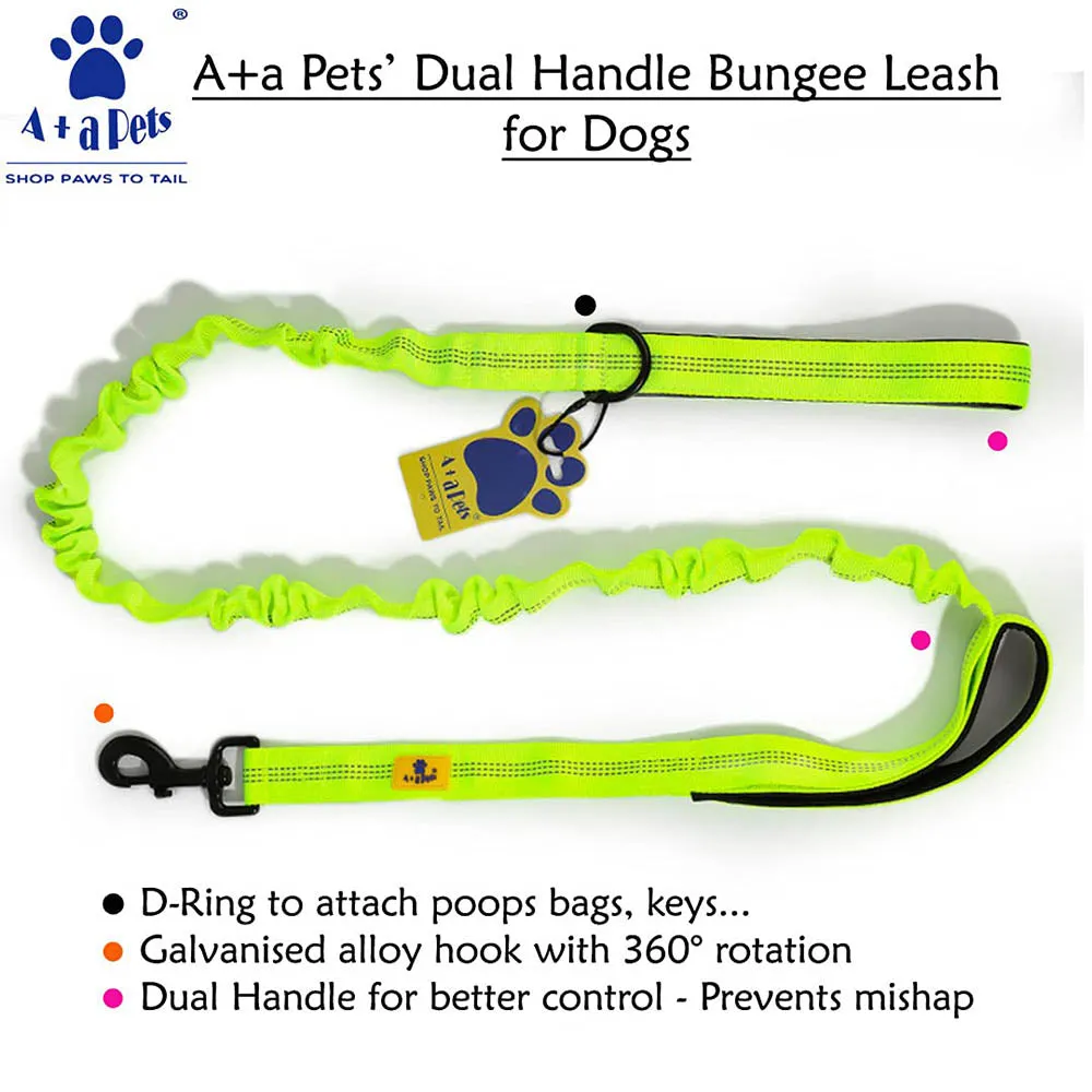 A a Pets' Dual Handle Bungee Leash - Pink