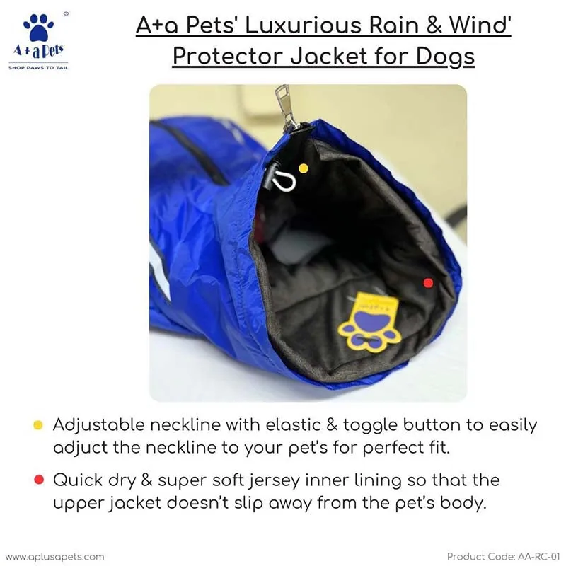 A a Pets' Luxurious Rain & Wind' Protector Jacket for Dogs - Pink