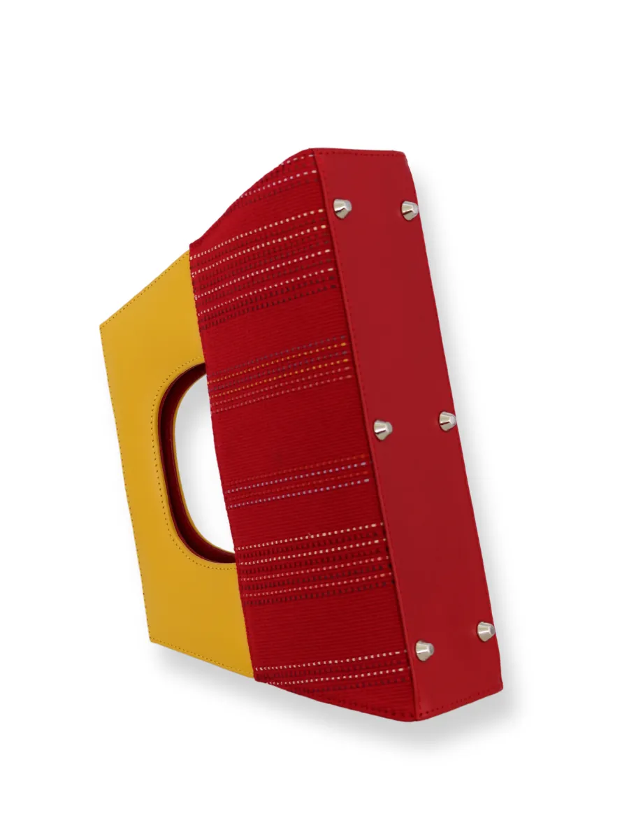 A-Chica Handbag - Reds & Yellow Handle