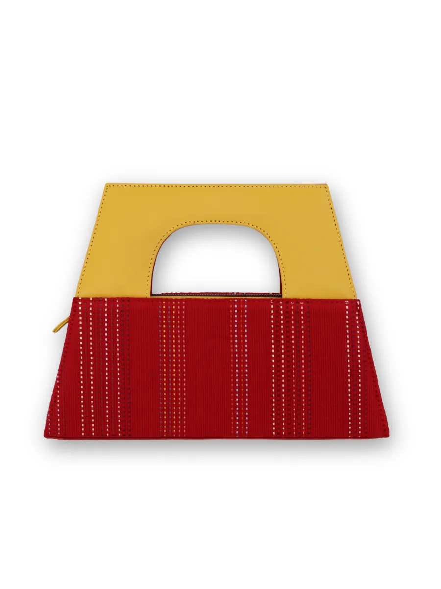 A-Chica Handbag - Reds & Yellow Handle