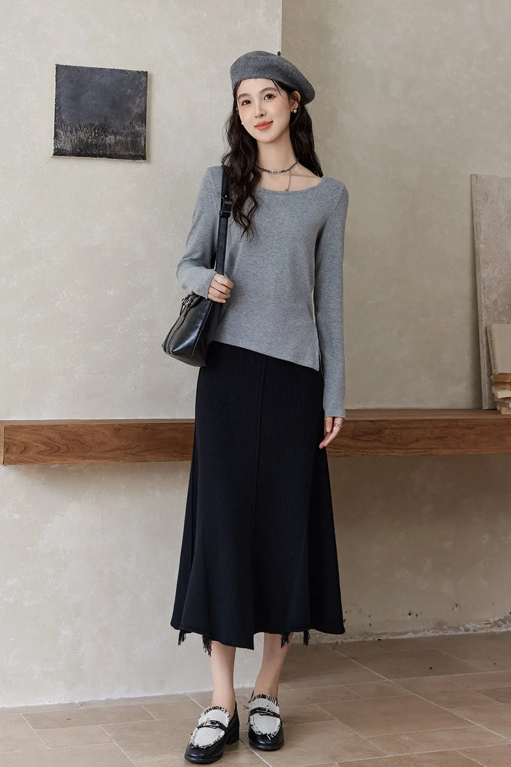 A Line Maxi Skirt for Women