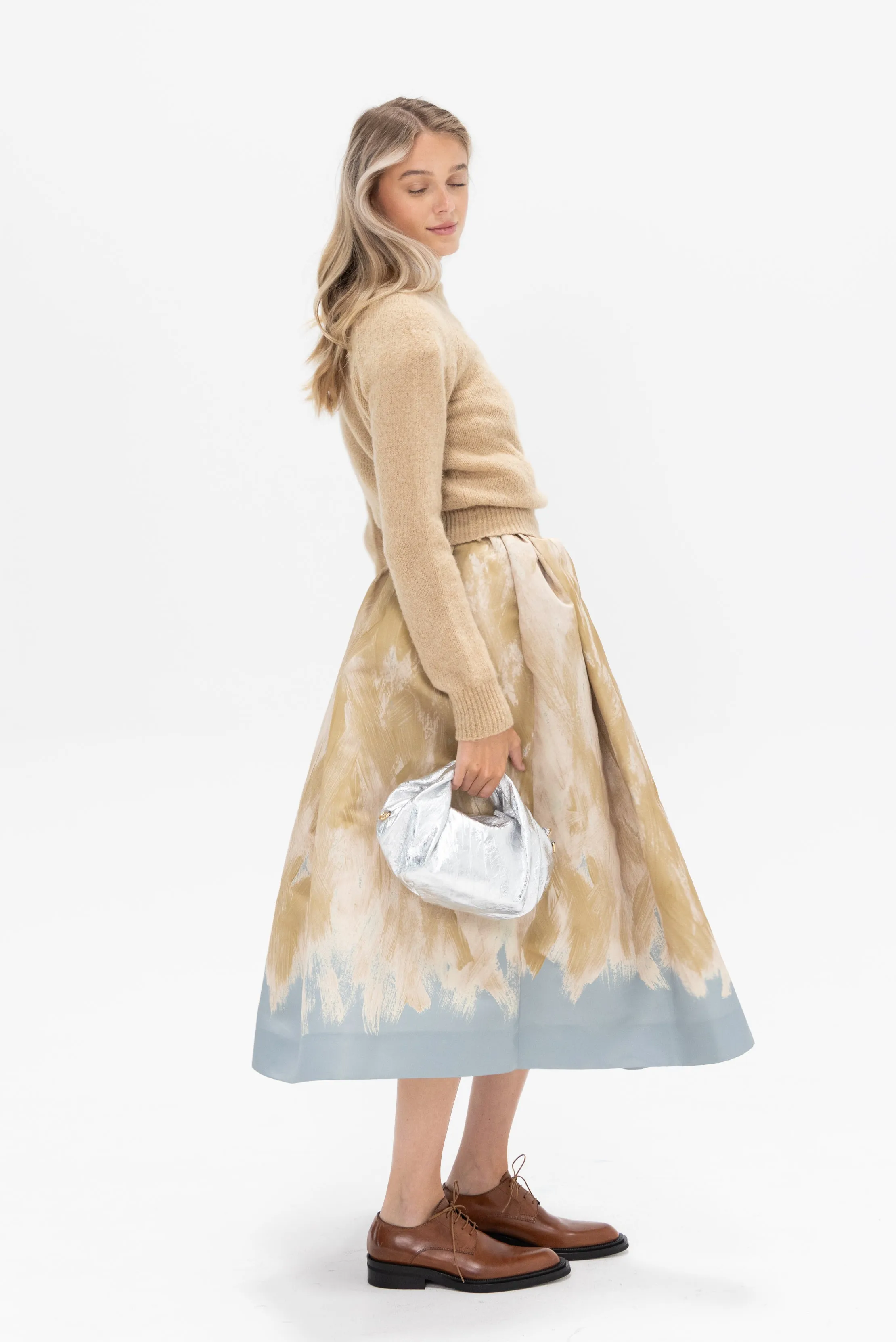 A-line Skirt, Beige