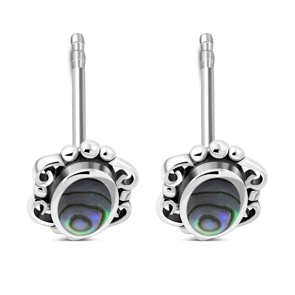 Abalone Shell Sterling Silver Stud Earrings