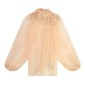 Abella Tulle Blouson Sleeve Blouse - Blush