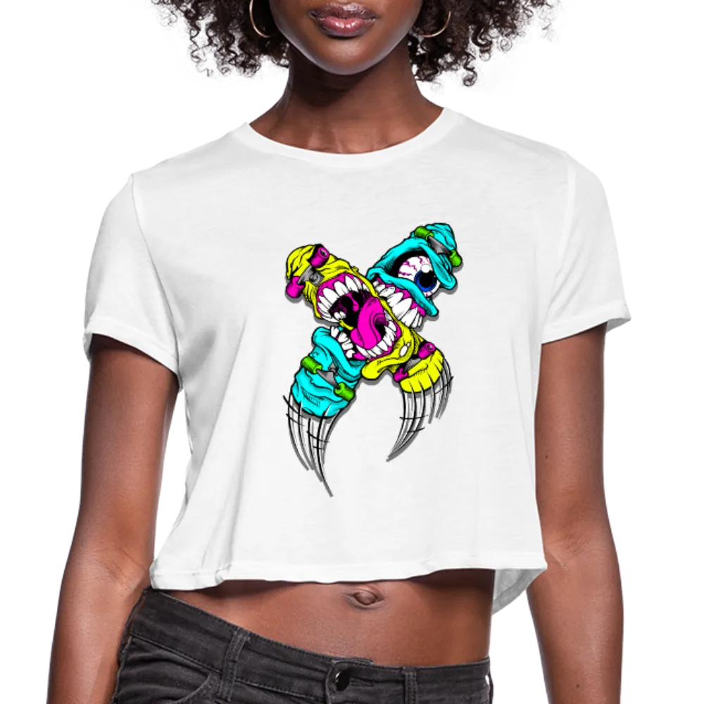 Abstract Monsters Art Women's Cropped T-Shirt