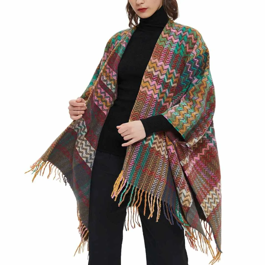 Accity | Knitted Poncho Cape Shawl