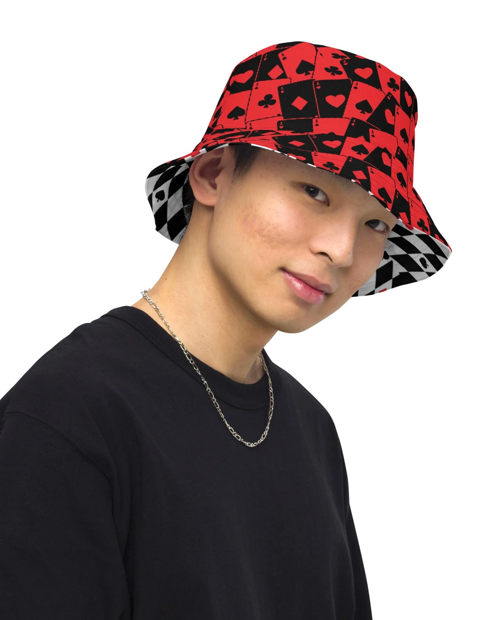 Ace Of Hearts / House Of Cards Reversible Bucket Hat