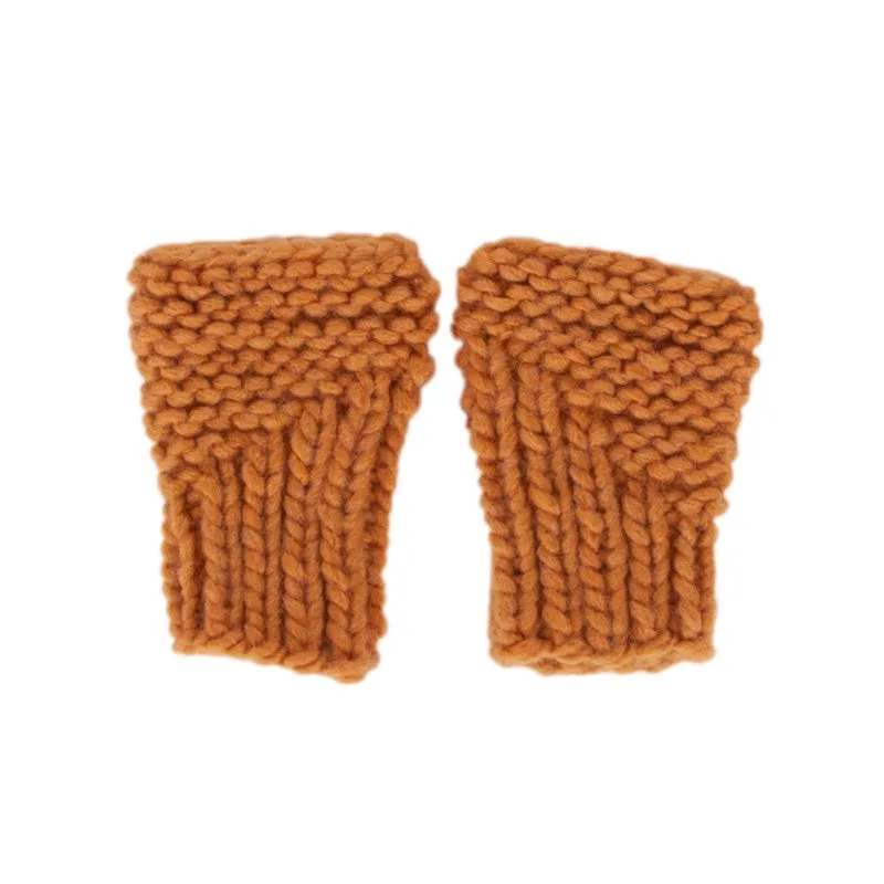 Acorn Journey Fingerless Mittens - Caramel