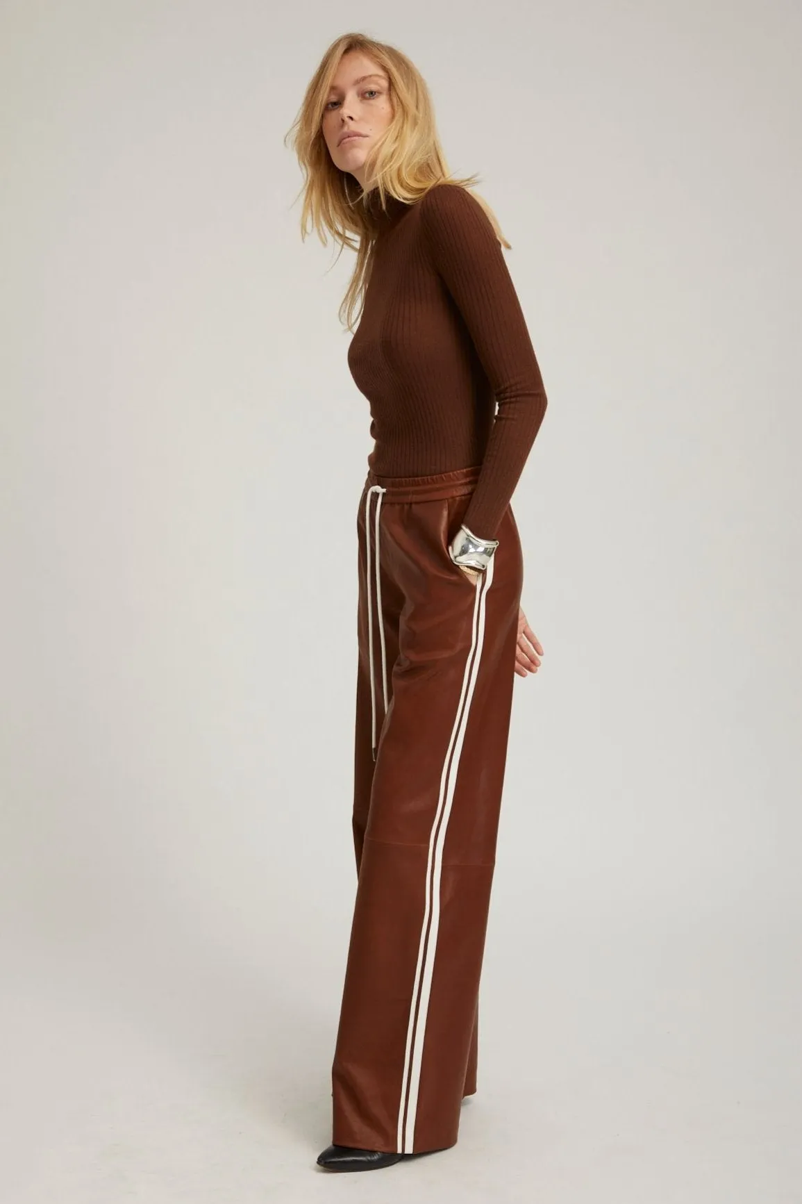 Acorn Leather Baggy Athletic Pants