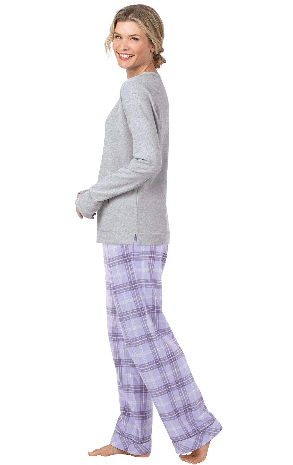 Addison Meadow Flannel Pajamas Women Pajama Set for Women Lavender Small 4 to 6