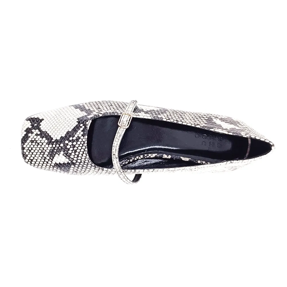 Adele Snake Mary Jane Ballet Flats