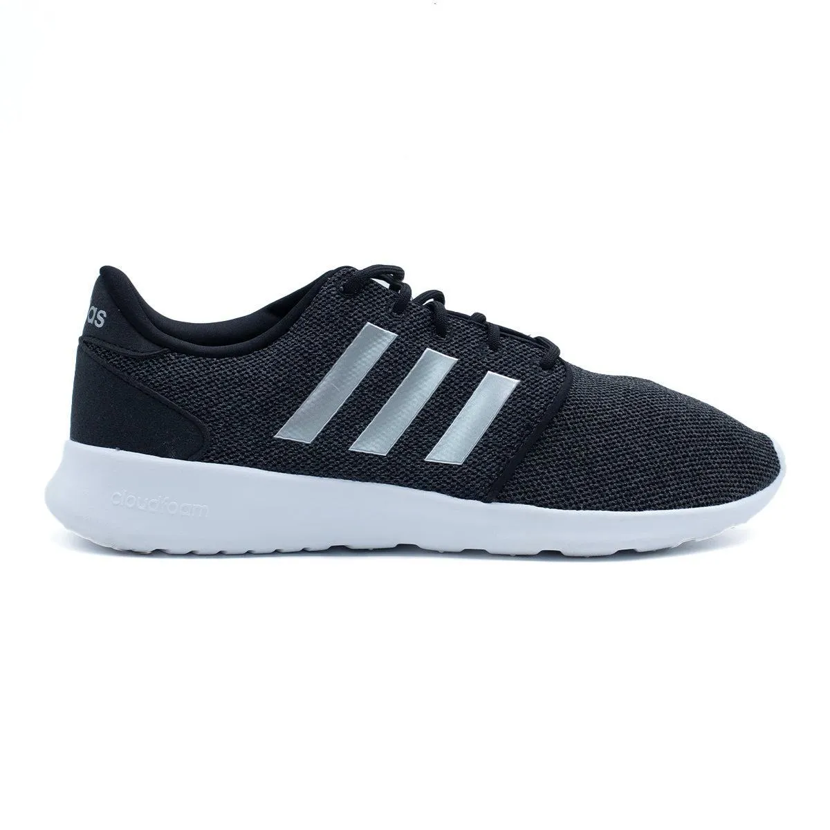 Adidas Cloudfoam Qt Racer Running Sport Shoes Fabric Black Colour For Men