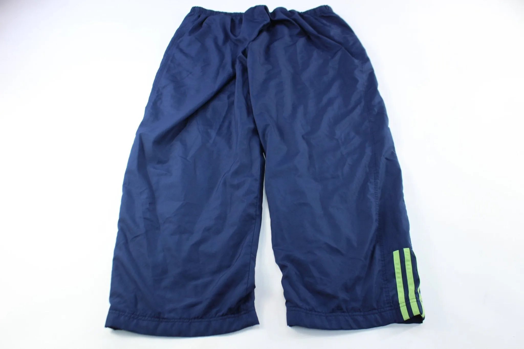 Adidas Embroidered Logo Navy Blue Striped Pants