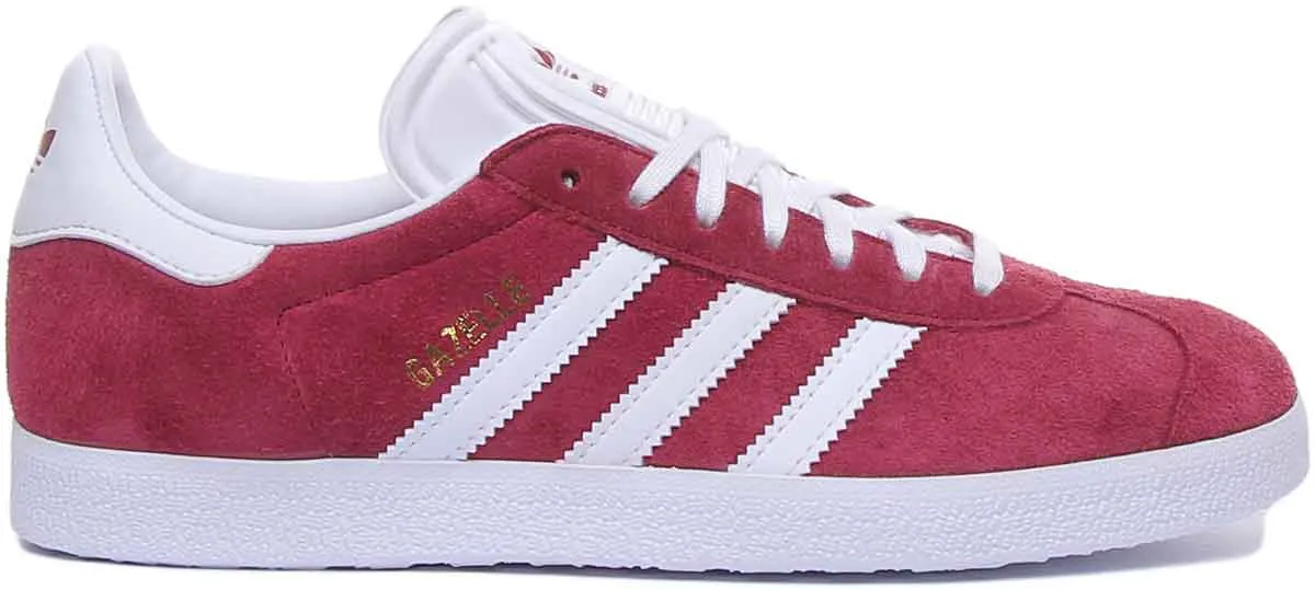 Adidas Gazelle Suede Leather Trainers In Maroon For Men