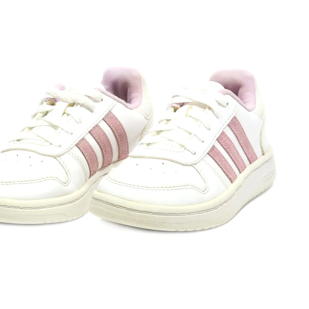 Adidas Hoops 2 Sneakers Leather White Colour For Kids