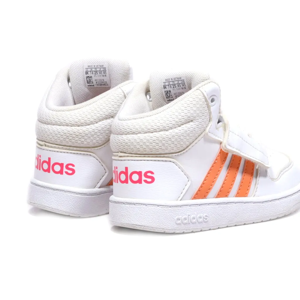 Adidas Hoops Mid 2.01 Sneakers Leather White Colour For Kids