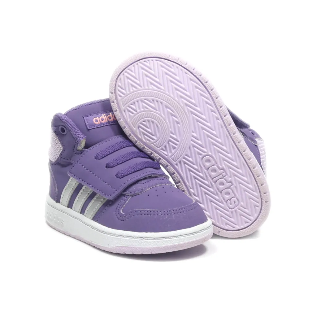 Adidas Neo Hoops 2 Sneakers Leather Purple Colour For Kids