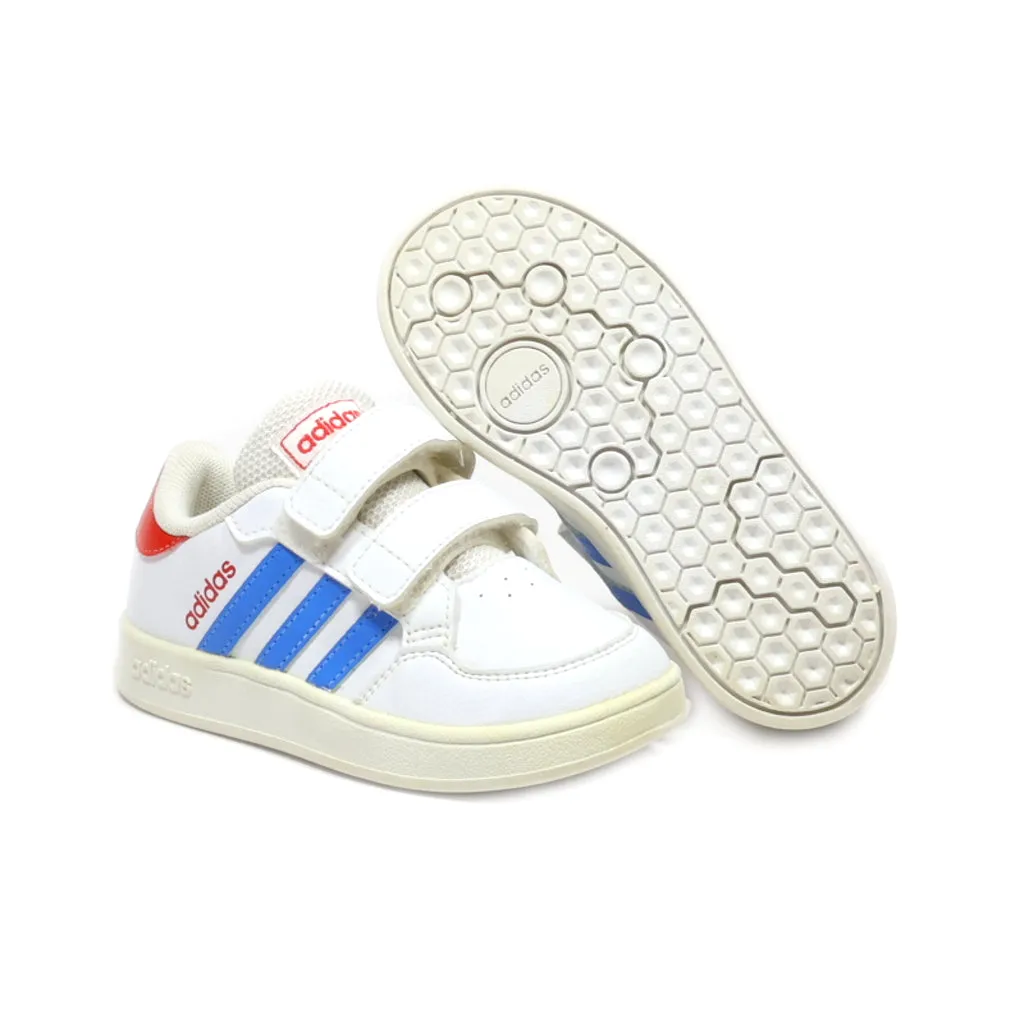 Adidas Tenis Breaknet Sneakers Leather White Colour For Kids