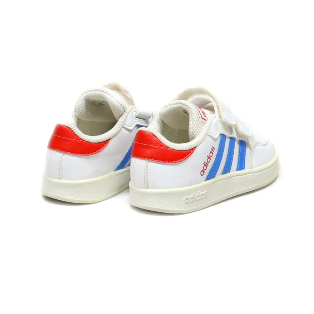 Adidas Tenis Breaknet Sneakers Leather White Colour For Kids